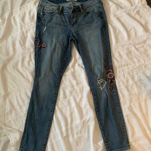 👖Women’s Torrid Embroidered Distressed Skinny Jeans Size 10R preowned